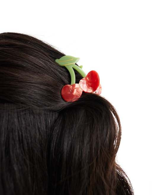 ASOS DESIGN - Pince à cheveux détail cerise - Multicolore