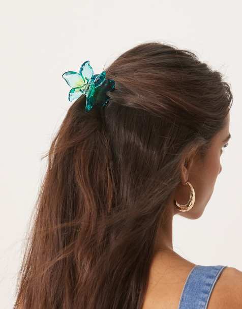 ASOS DESIGN - Pince à cheveux en forme de fleur - Bleu ombré - view 1