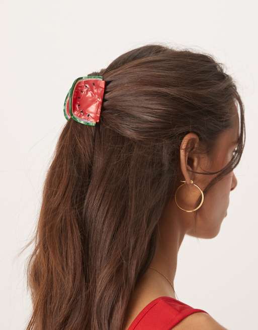 ASOS DESIGN - Pince à cheveux façon pastèque - Rouge