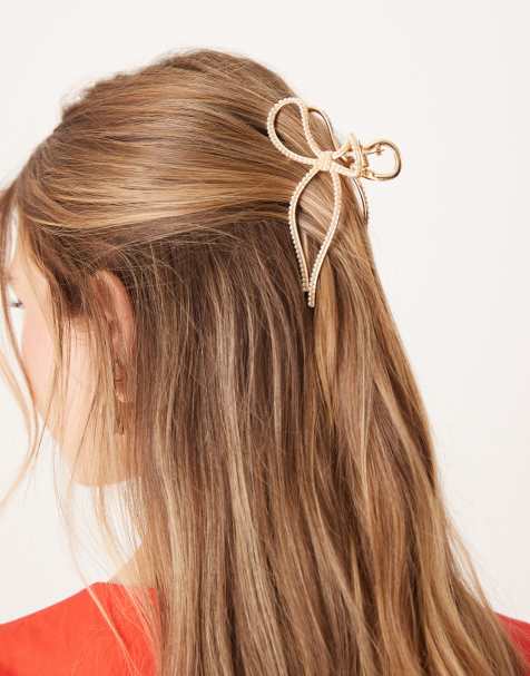 ASOS DESIGN - Pince à cheveux nœud en métal avec perles nacrées - view 1