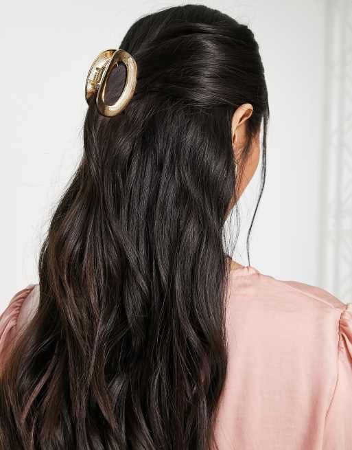 ASOS DESIGN - Pince à cheveux ovale et lisse - Doré