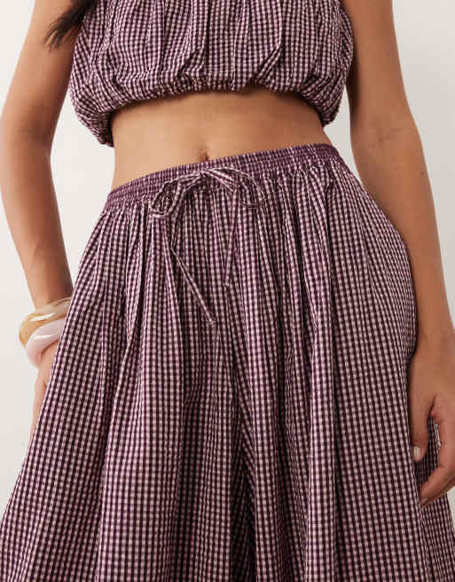 ASOS DESIGN - Pink ballonbukser med gingham-tern - Del af sæt, 4 af 5