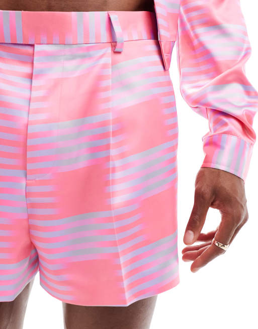 ASOS DESIGN - Pink elegante shorts med brede ben og tern - Del af sæt, 5 af 5