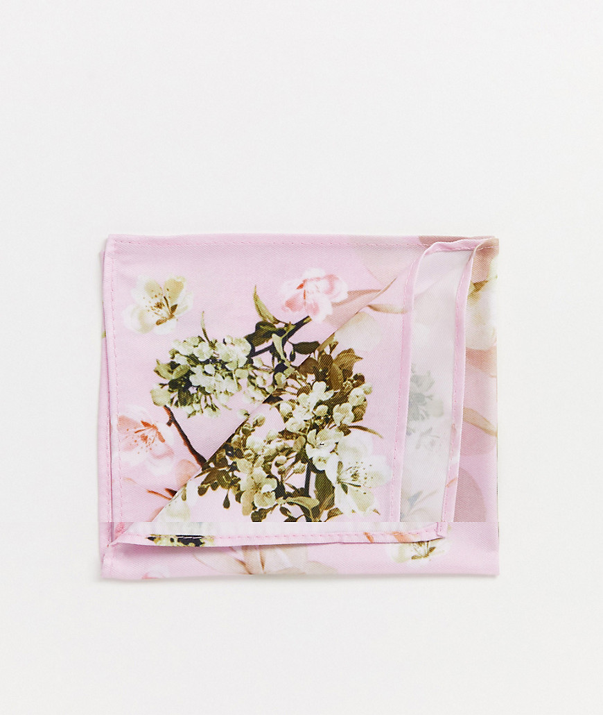 Asos Design Pink Floral Pocket Square