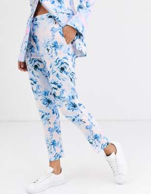 asos pink floral suit