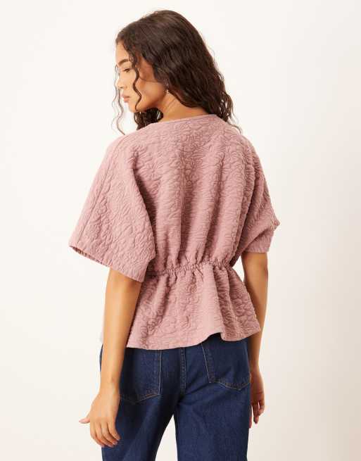 ASOS DESIGN - Pink jakke med tætsiddende talje og jacquardvævet design, 2 af 4