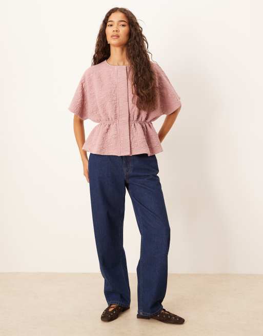 ASOS DESIGN - Pink jakke med tætsiddende talje og jacquardvævet design, 3 af 4