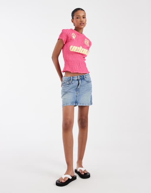 ASOS DESIGN - Pink og gul rynket fodboldtrøje, 2 af 4
