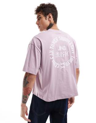 ASOS DESIGN - Pink oversized T-shirt med bygrafik i firkantet pasform 