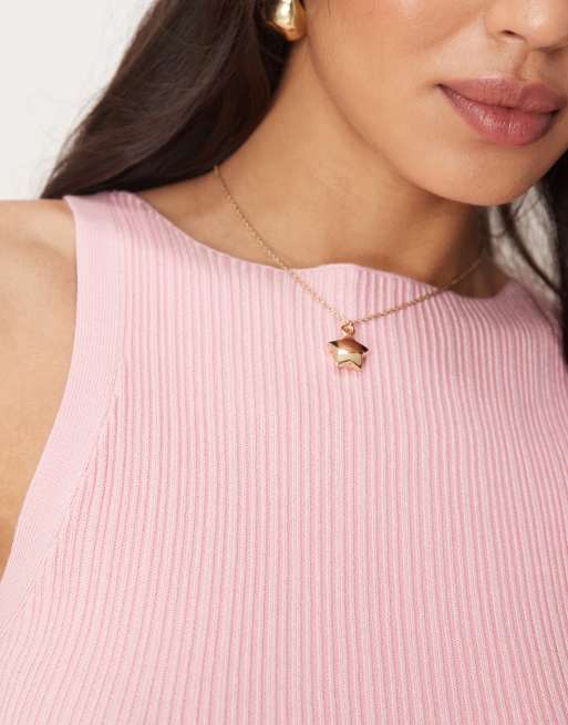 ASOS DESIGN - Pink ribstrikket cami-top med bred halsudskæring, 3 af 4