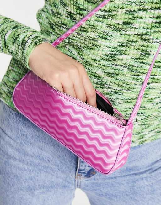 ASOS DESIGN - Pink skuldertaske med holografisk finish i 90'er-stil, 4 af 4