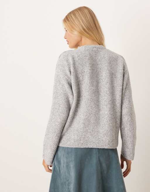 ASOS DESIGN - Pink-strikket cardigan med knapper i uldblanding, 4 af 4
