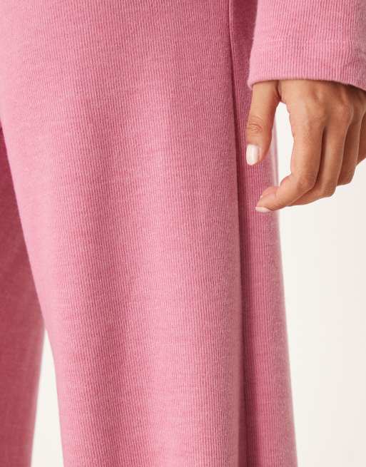 ASOS DESIGN - Pink superbløde bukser med brede ben - Del af sæt, 4 af 5