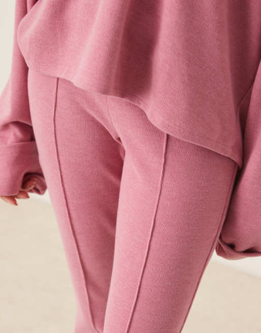 ASOS DESIGN - Pink superbløde bukser med svaj og sømdetaljer, 4 af 5