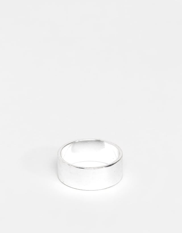 ASOS DESIGN pinky band ring in silver tone