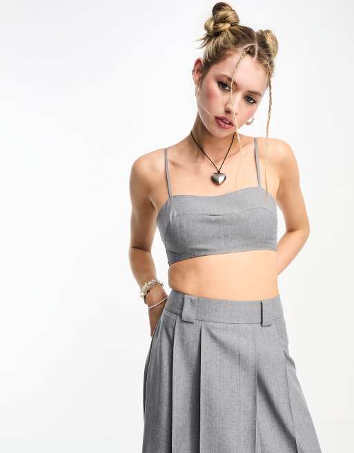 Asos silver pleated outlet skirt