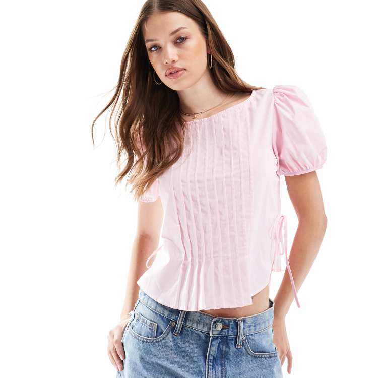 トップス JILTU petit frill blouse pink DAKIMOE Womens Tops Summer V Neck Ruffle Shirts Short Sleeve