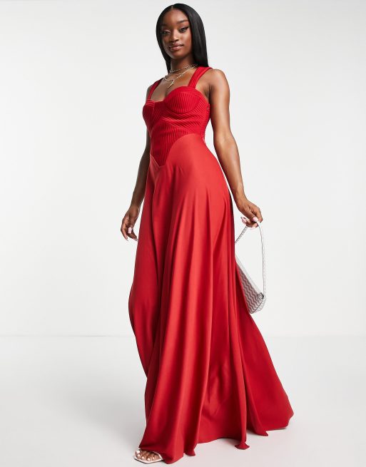 Asos store red gown