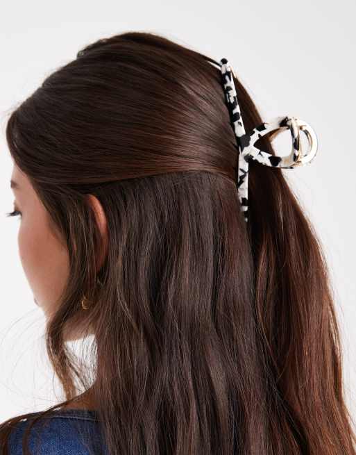 ASOS DESIGN - Pinza per capelli XL colore oro con design monocromatico