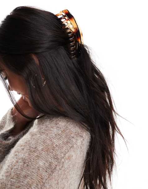 ASOS DESIGN - Pinza per capelli XL tartarugata con bordi ondulati - view 1