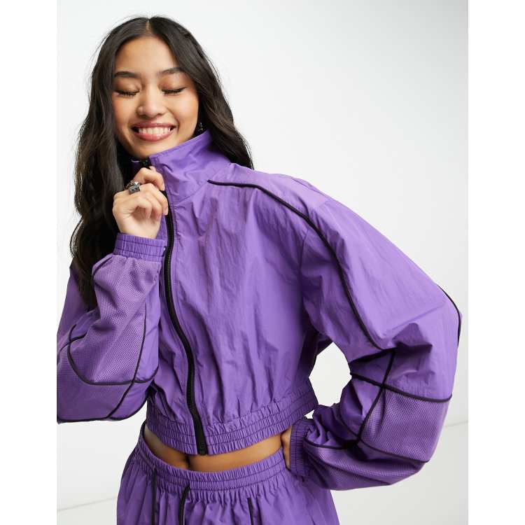 Cropped purple jacket sale