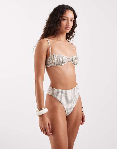 ASOS DESIGN – Piper – Rutig bikini med papperskänsla - view 1