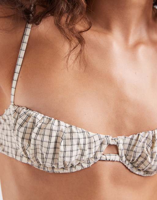 ASOS DESIGN – Piper – Rutig bikiniöverdel i balconette-modell med bygel, 3 av 4