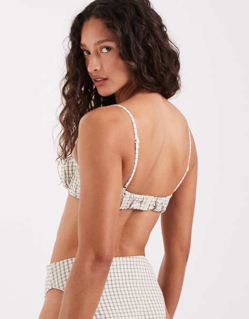ASOS DESIGN – Piper – Rutig bikiniöverdel i balconette-modell med bygel, 4 av 4