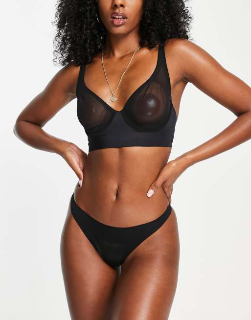 ASOS DESIGN - Piper - Sort minimalistisk G-streng i mesh, 3 af 4