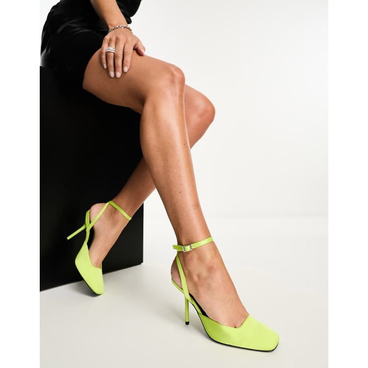 Yellow pointed hot sale toe heels