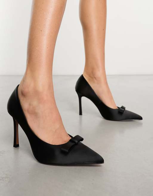 ASOS DESIGN Pippa bow detail high shoes in black 