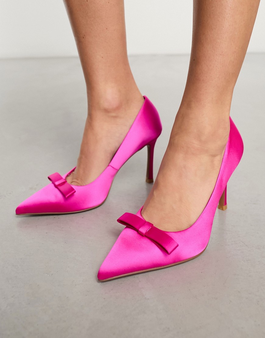 ASOS DESIGN Pippa bow detail high shoes in pink