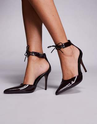 Asos Design Pippi Lace-up Detail High Pumps In Purple