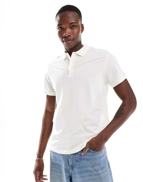 ASOS DESIGN pique polo in cream - view 1