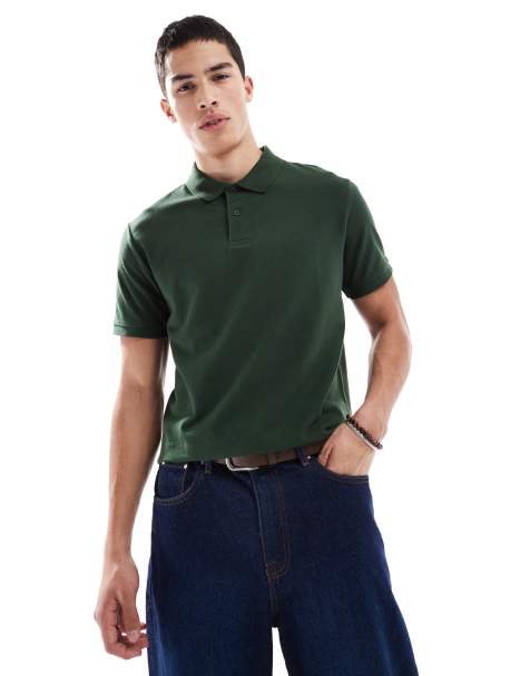 ASOS DESIGN pique polo in green - view 1
