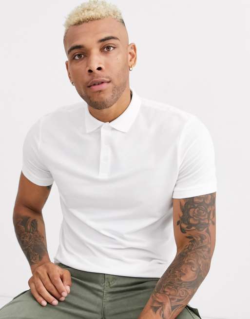 ASOS DESIGN pique polo in white | ASOS