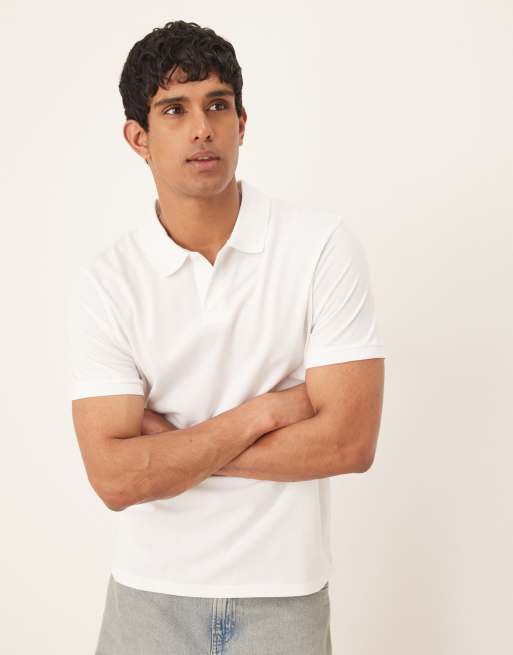 ASOS DESIGN pique polo in white | ASOS