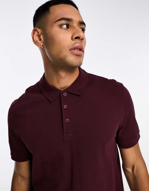 Mens burgundy polo outlet t shirt