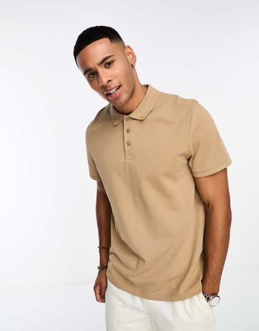 Buy Men's Classic Fit Short Sleeve Casual Solid Cotton Pique Polo