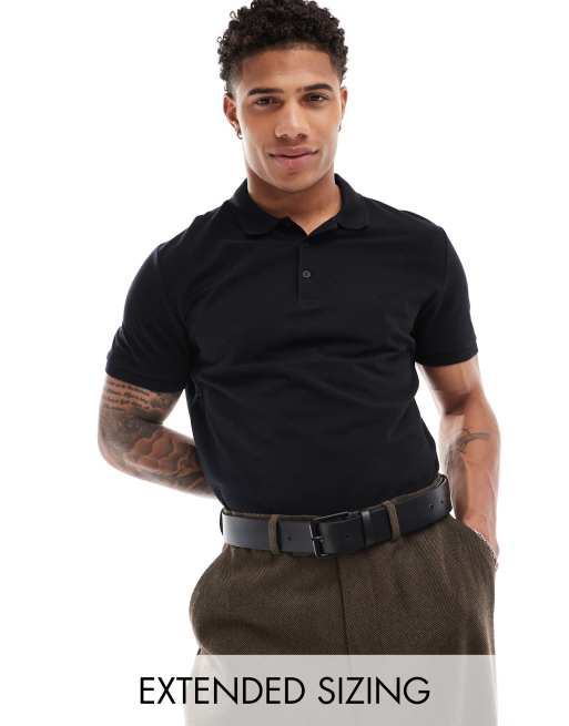 ASOS DESIGN - Piqué poloshirt in zwart