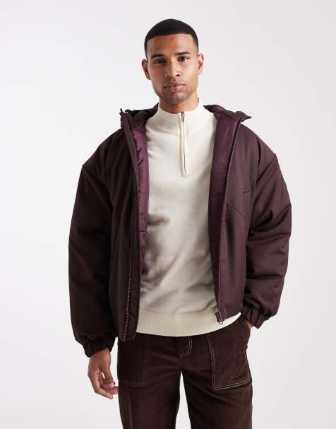 ASOS DESIGN - Piumino bordeaux con cappuccio - view 1
