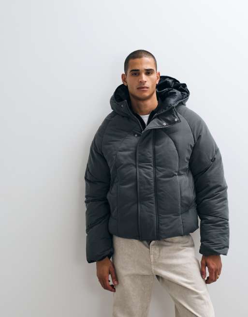ASOS DESIGN piumino oversize color antracite, 5 di 5