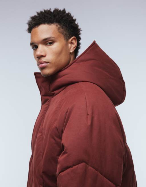ASOS DESIGN - Piumino oversize rosso con cappuccio, 4 di 5
