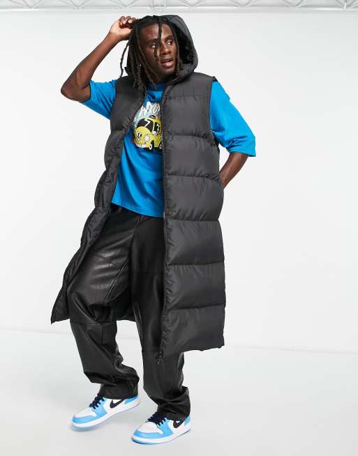 ASOS DESIGN Piumino smanicato nero taglio lungo ASOS