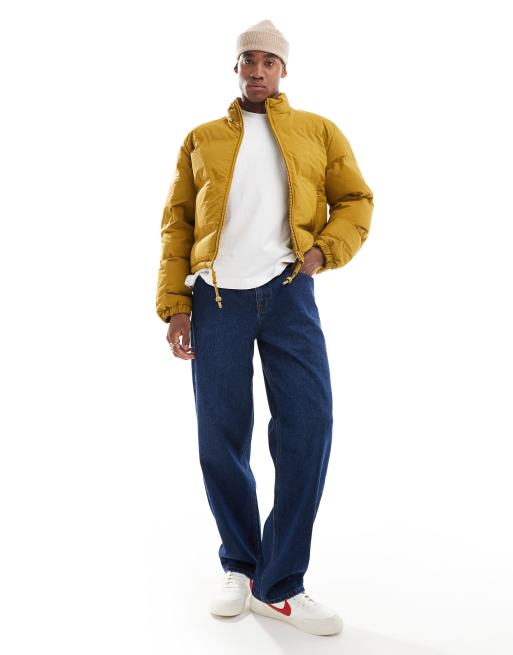 ASOS DESIGN Piumino taglio corto color senape
