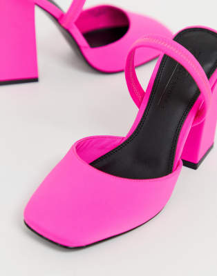 chaussure rose fluo a talon