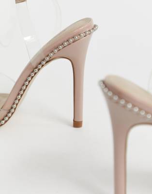 asos design pixie pointed high heels with studs