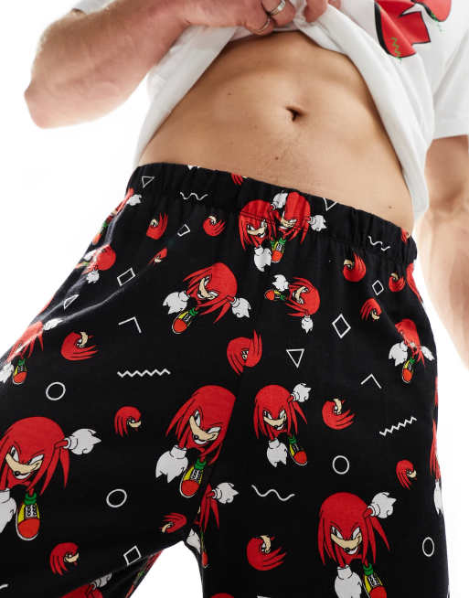 ASOS DESIGN – Piżama w kolorze ecru i czarnym z nadrukiem Knuckles, 2 z 4