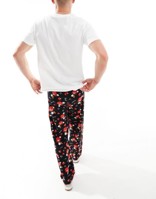 ASOS DESIGN – Piżama w kolorze ecru i czarnym z nadrukiem Knuckles, 3 z 4