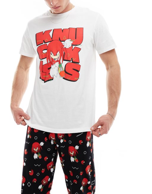 ASOS DESIGN – Piżama w kolorze ecru i czarnym z nadrukiem Knuckles, 4 z 4